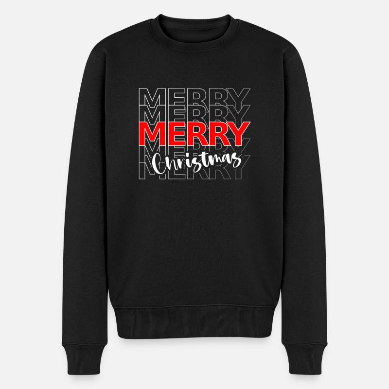 Frohe Weihnachten - Weihnachtsstimmung - Männer Premium Bio Pullover - Schwarz