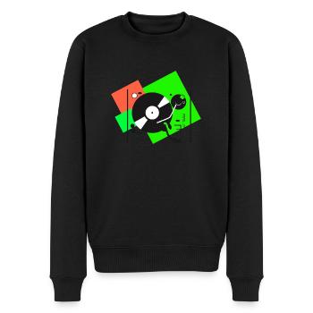 colorful turntables6 - Männer Premium Bio Pullover - Schwarz - Vorne - Nico (187cm)