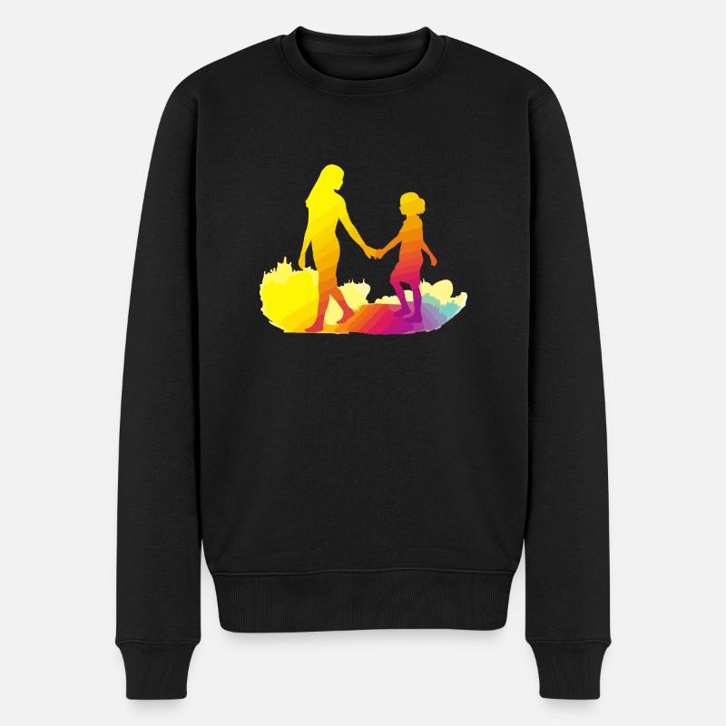 Mutter und Tochter - Männer Premium Bio Pullover - Schwarz