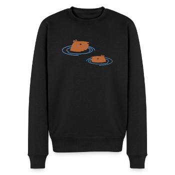 Capybara - Männer Premium Bio Pullover - Schwarz - Vorne - Nico (187cm)