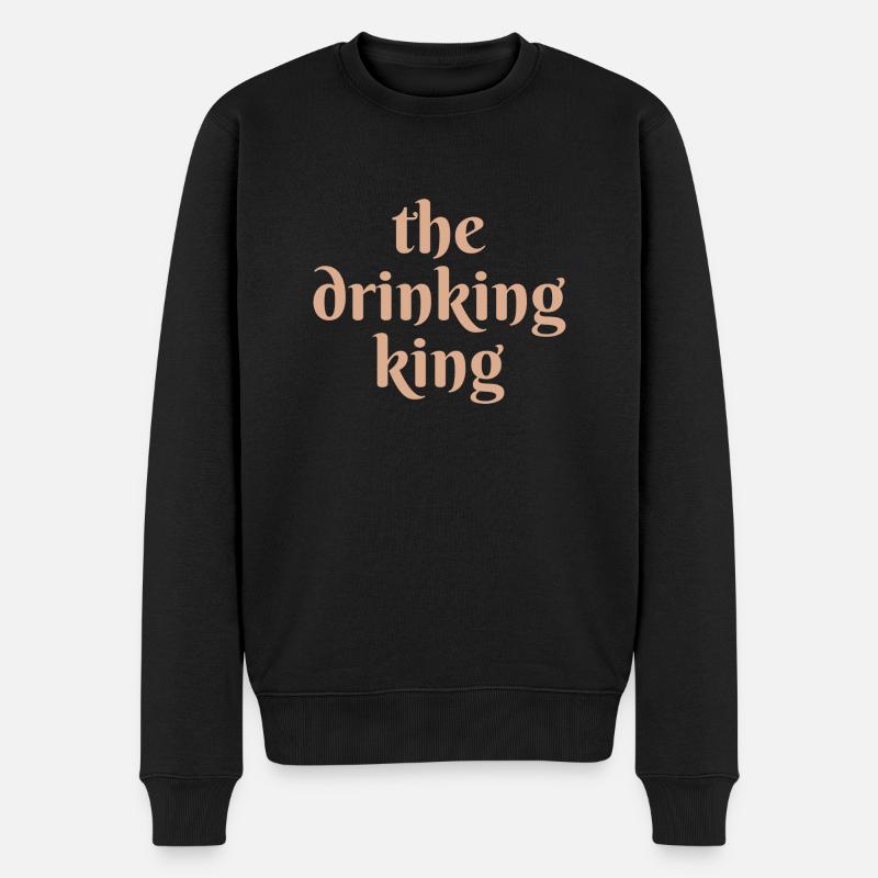 the drinking king - Männer Premium Bio Pullover - Schwarz
