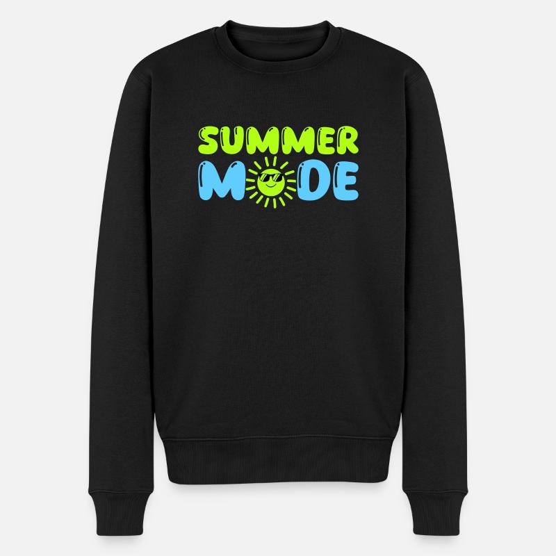 summer mode - Männer Premium Bio Pullover - Schwarz