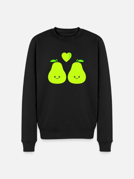 birne comic love - Männer Premium Bio Pullover - Schwarz