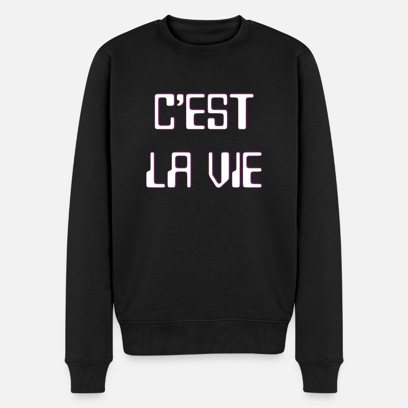 C'est la vie - Männer Premium Bio Pullover - Schwarz