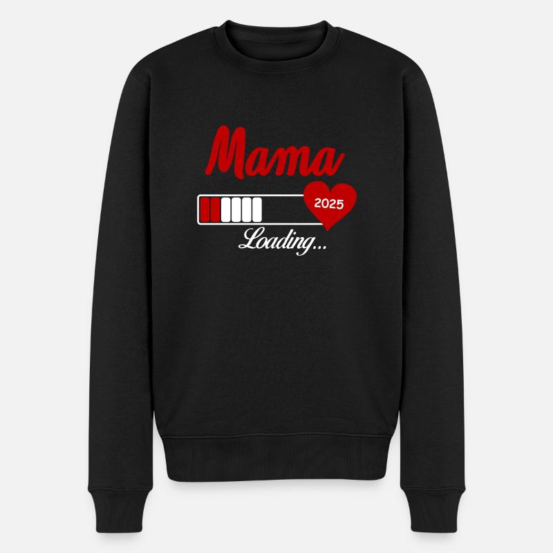 mama loading 2025 - Männer Premium Bio Pullover - Schwarz