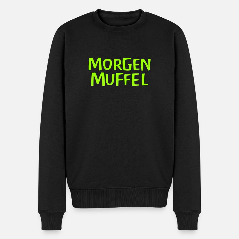 Morgenmuffel - Männer Premium Bio Pullover - Schwarz
