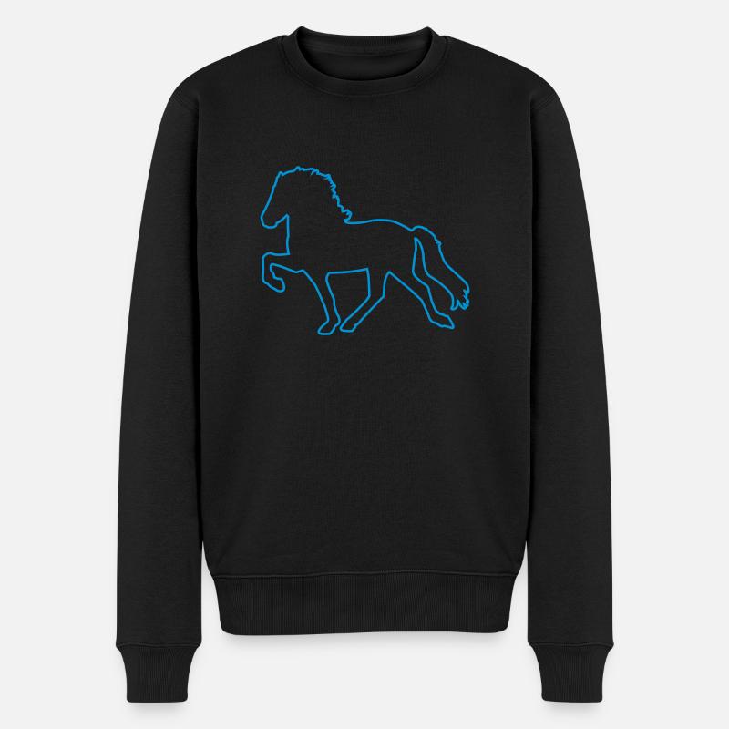 Tölter Outline - Männer Premium Bio Pullover - Schwarz