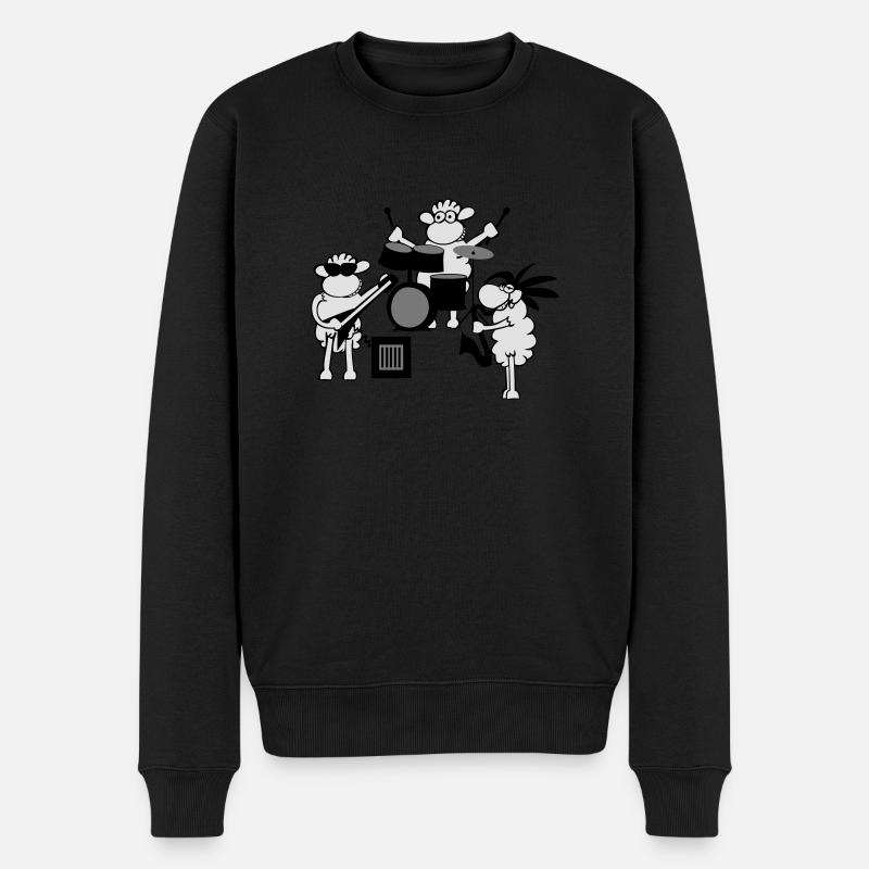 Rock music - Männer Premium Bio Pullover - Schwarz