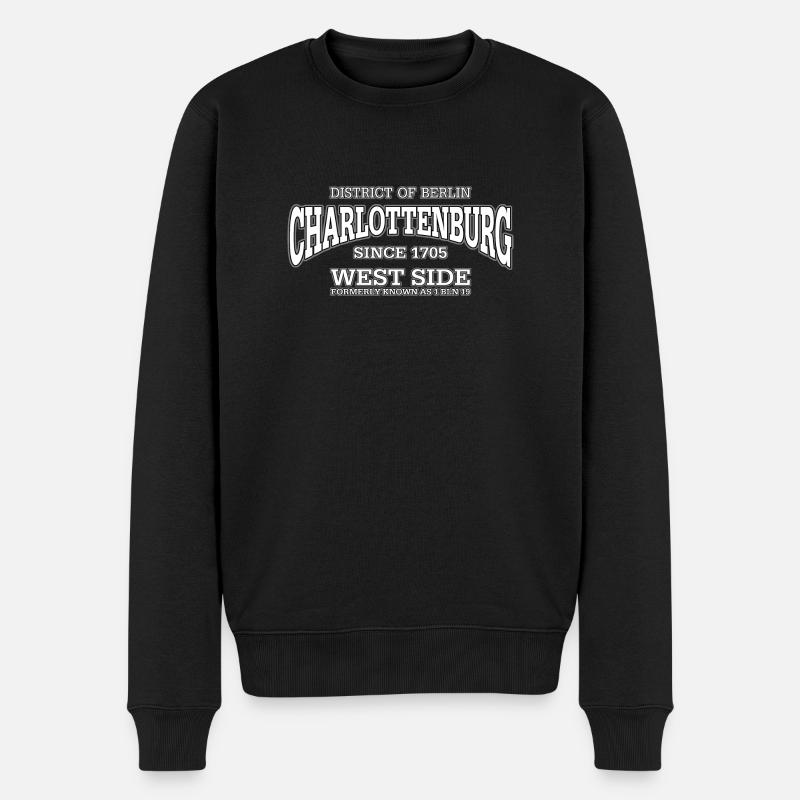 Charlottenburg Berlin West Side (blanc) - Pull Premium bio Homme - noir