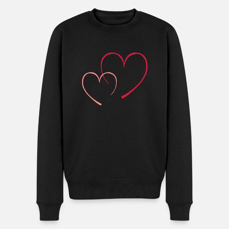 contour_2coeur - Männer Premium Bio Pullover - Schwarz