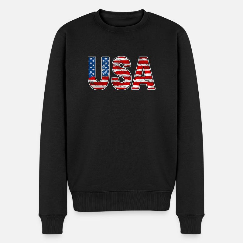 USA - Pull Premium bio Homme - noir