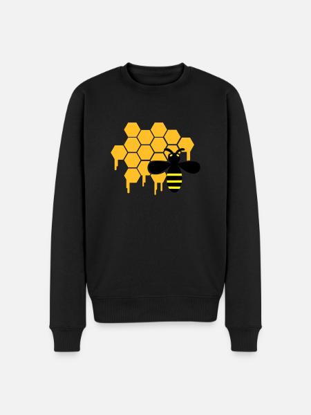 honey_wespe_02 - Männer Premium Bio Pullover - Schwarz