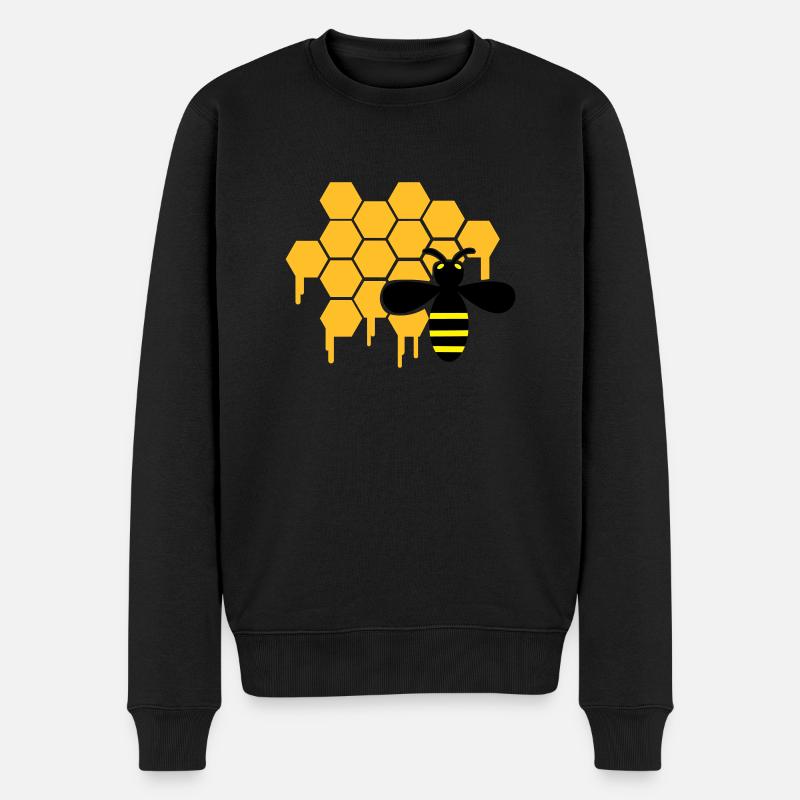 honey_wespe_02 - Männer Premium Bio Pullover - Schwarz