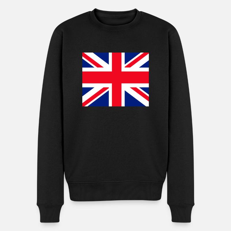 Union Jack Gesichtsmaske - Männer Premium Bio Pullover - Schwarz