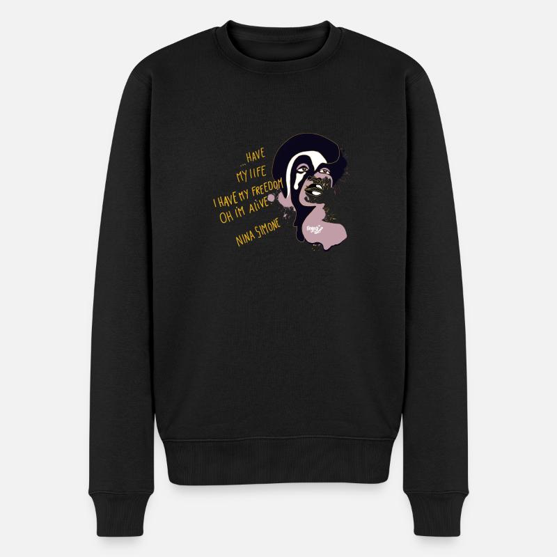 Nina simone - Männer Premium Bio Pullover - Schwarz