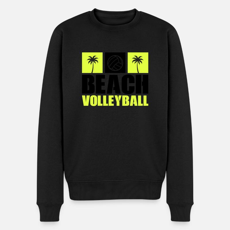 Beachvolleyball - Männer Premium Bio Pullover - Schwarz