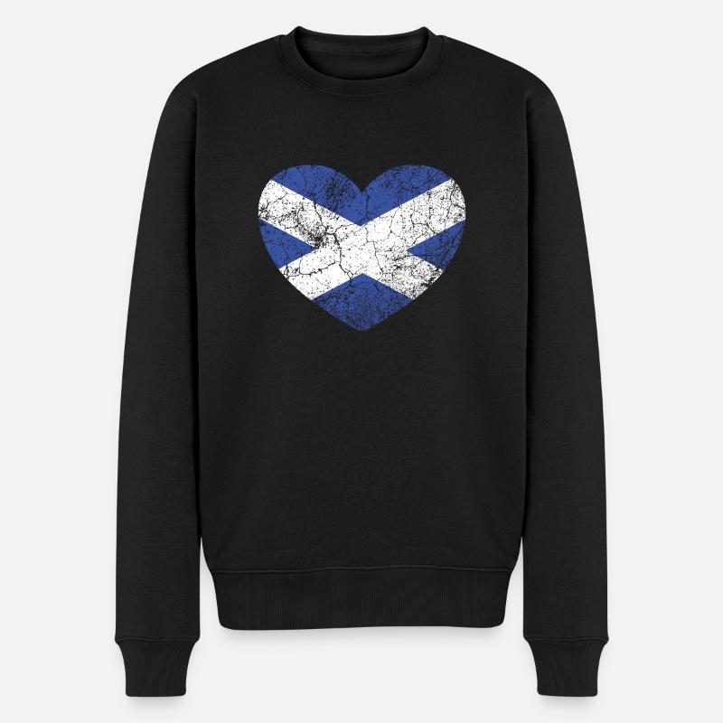 Drapeau écossais vintage, Saltire - Pull Premium bio Homme - noir