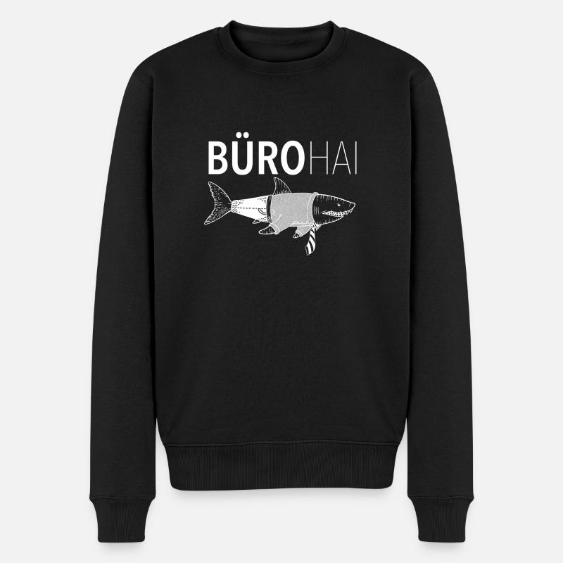 Bürohai Mitarbeiter des Monats - Männer Premium Bio Pullover - Schwarz