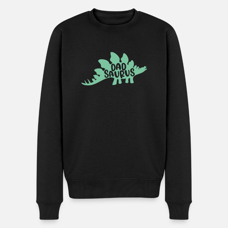 Dadsaurus - Der legendäre Vater - Männer Premium Bio Pullover - Schwarz