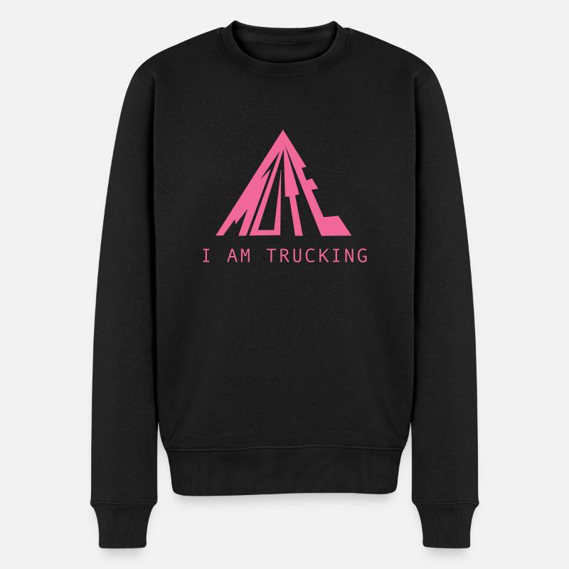 MUTE Ich spreche TRUCKING - PINK design - Männer Premium Bio Pullover - Schwarz