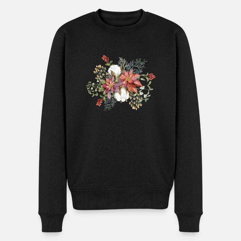 Gui et poinsettia - Pull Premium bio Homme - noir
