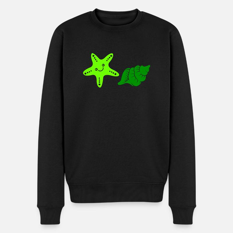 seestern muschel 1 - Männer Premium Bio Pullover - Schwarz