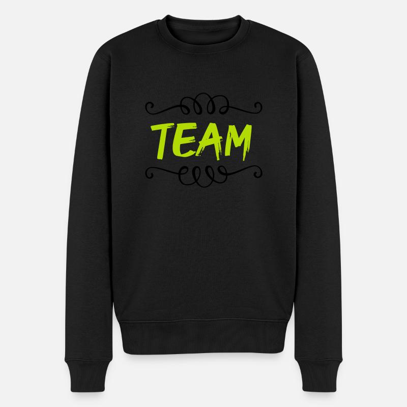 team - Männer Premium Bio Pullover - Schwarz