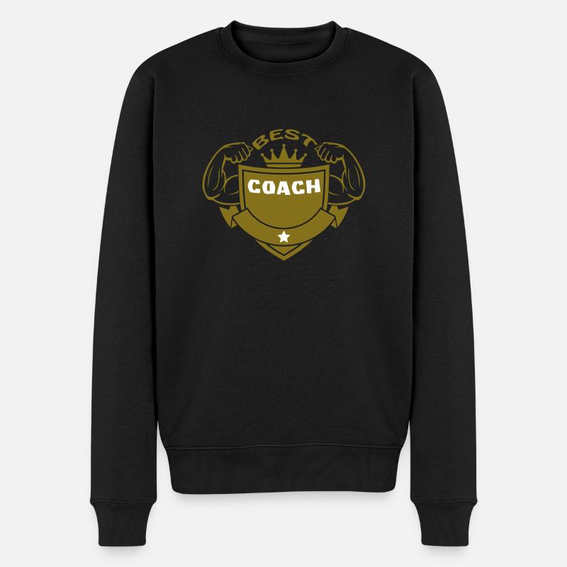 BESTER COACH - Männer Premium Bio Pullover - Schwarz