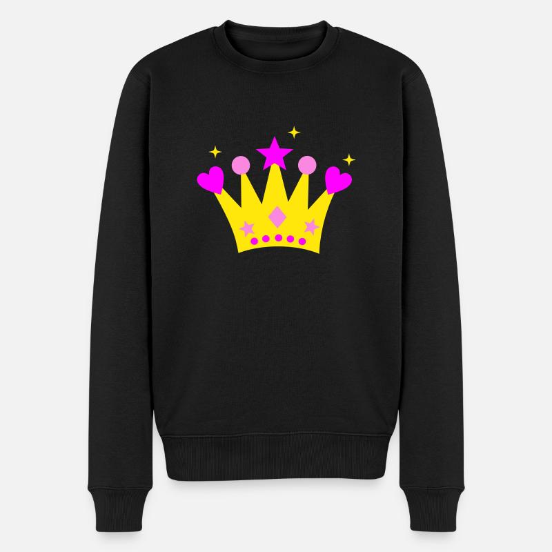 Krone - Männer Premium Bio Pullover - Schwarz