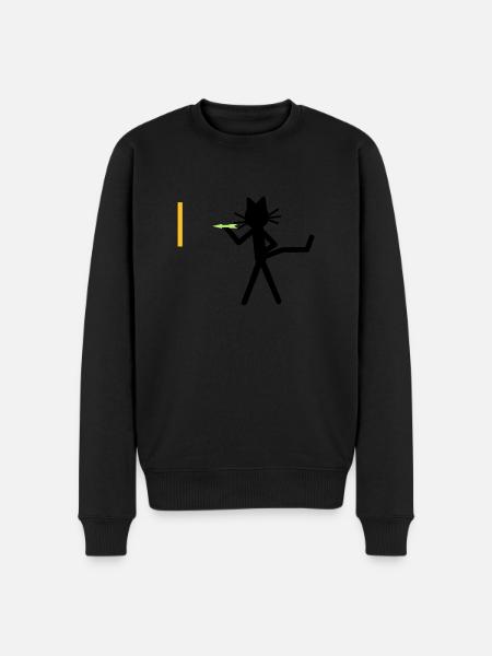 Katze Kittycat dartet - Männer Premium Bio Pullover - Schwarz