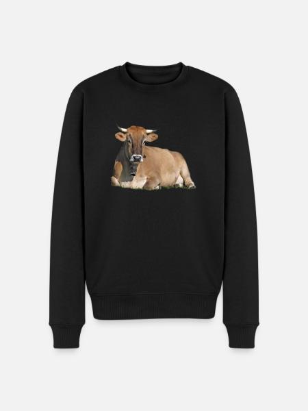 Ruhendes Rind - Männer Premium Bio Pullover - Schwarz