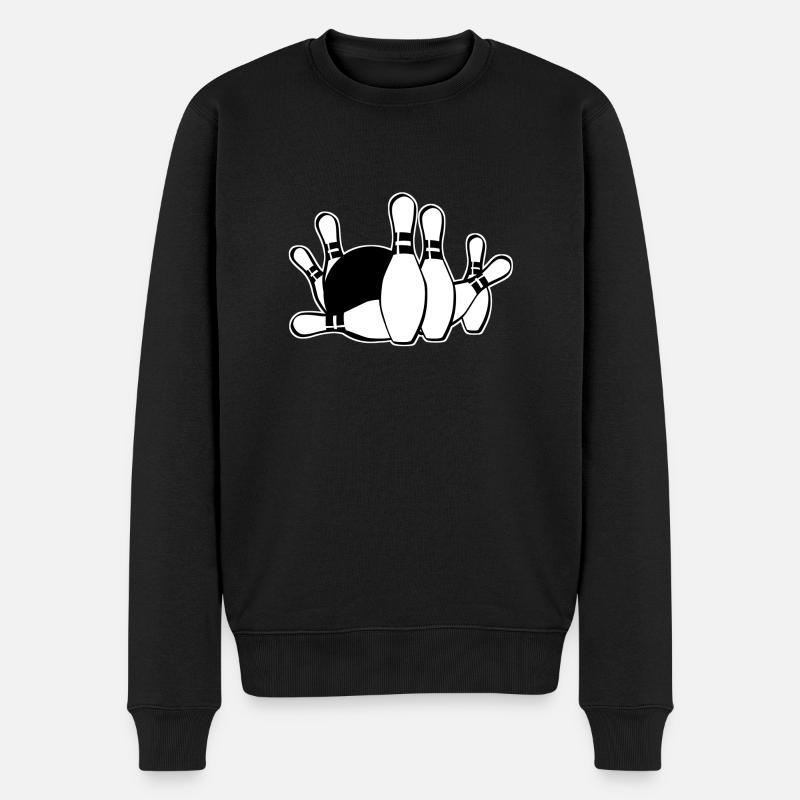 Kegeln - Männer Premium Bio Pullover - Schwarz