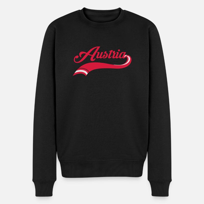 Austria Flag - Männer Premium Bio Pullover - Schwarz