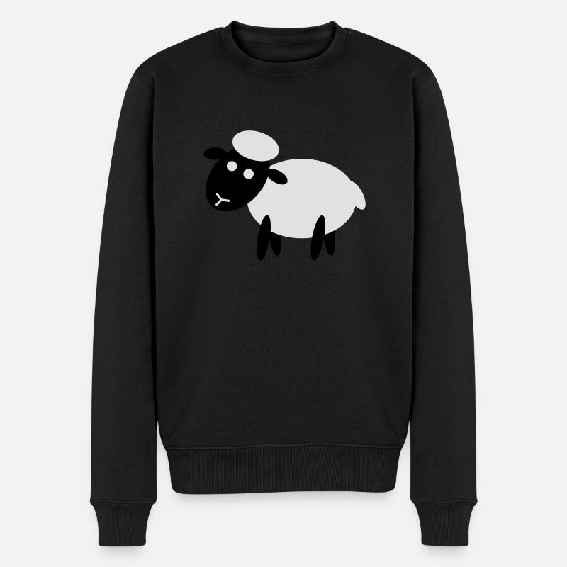 Comic Schaf - Männer Premium Bio Pullover - Schwarz