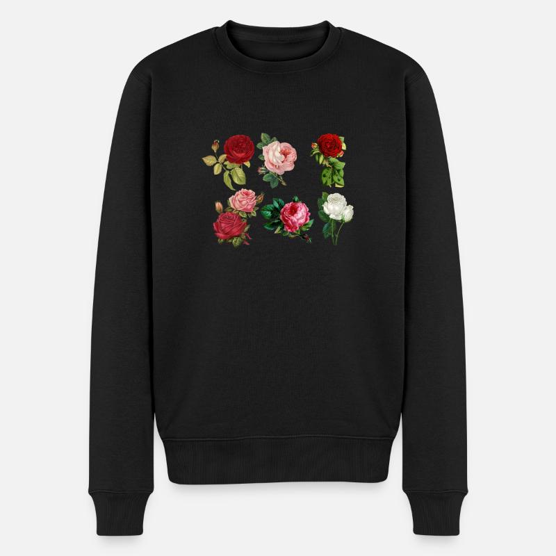 Roses peintes - Pull Premium bio Homme - noir