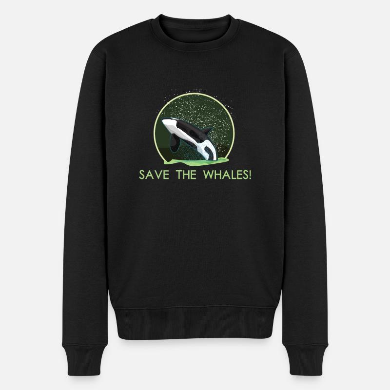 Save the Planet Rettet die Wale Orca Wal Killerwal - Männer Premium Bio Pullover - Schwarz
