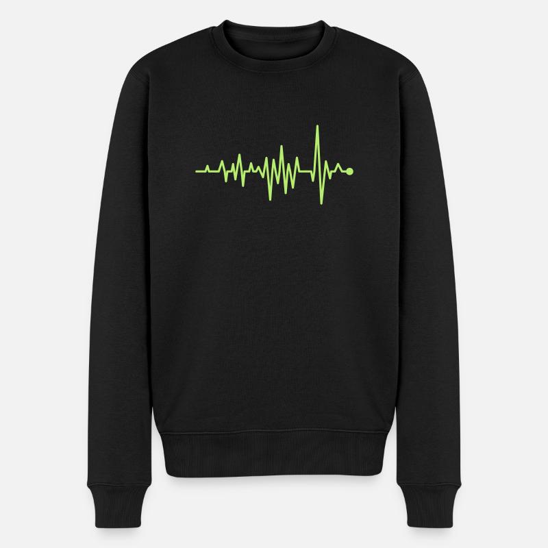 Kurve Herzschlag Rhythmus Oszillograph Puls EKG - Männer Premium Bio Pullover - Schwarz