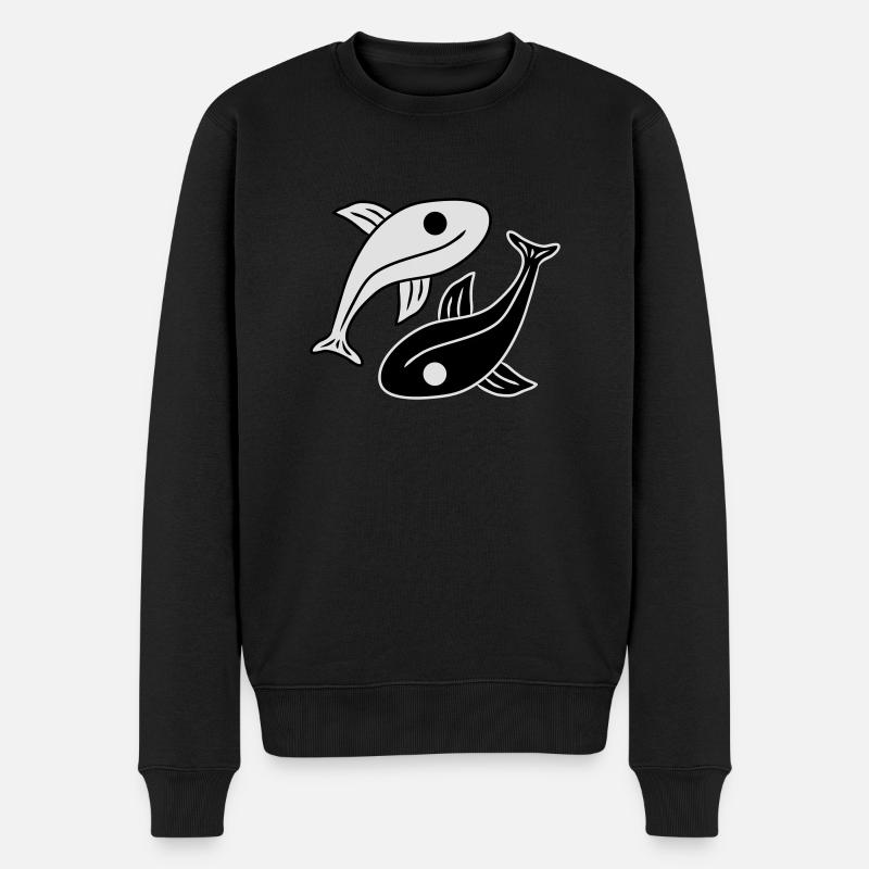 Yin Yang Fishs - Männer Premium Bio Pullover - Schwarz