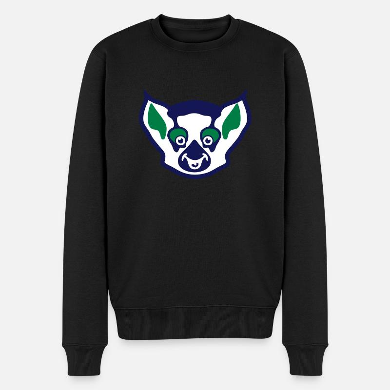 lemurien dessin animaux rigolo - Pull Premium bio Homme - noir