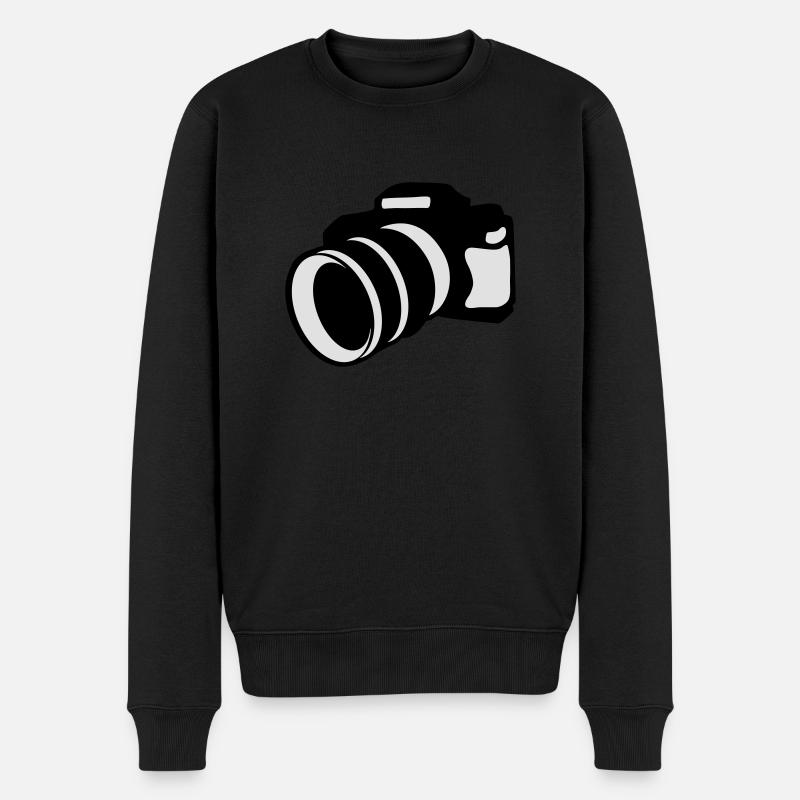 Kamera - Männer Premium Bio Pullover - Schwarz