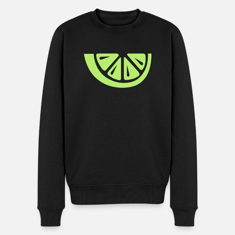 Limette - Männer Premium Bio Pullover - Schwarz
