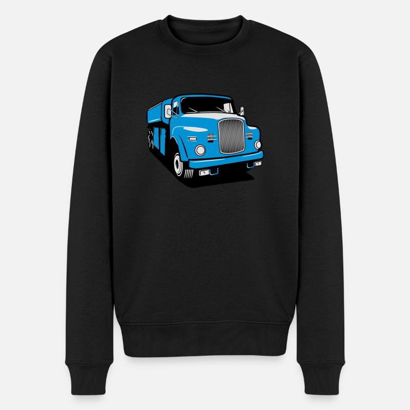 Truck LKW oldtimer - Männer Premium Bio Pullover - Schwarz