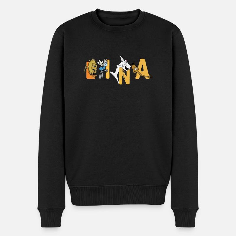 Lina - Männer Premium Bio Pullover - Schwarz