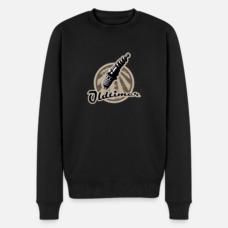 Oldtimer Zuendkerze Retro - Männer Premium Bio Pullover - Schwarz