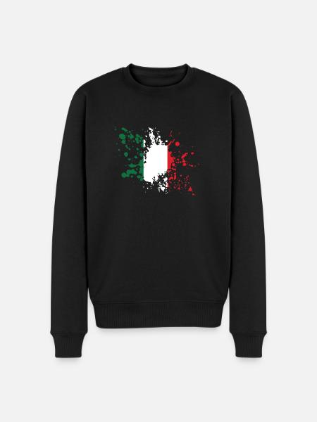 Italy Flag Stain Design - Men's Premium Organic Jumper - black