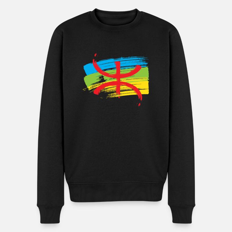 Drapeau Amazigh (Variante artistique) - Pull Premium bio Homme - noir