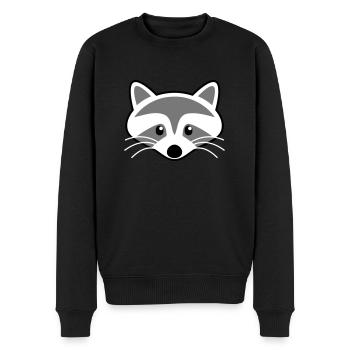 Tête de raton laveur mignon - Pull Premium bio Homme - noir - Devant - Nico (187cm)