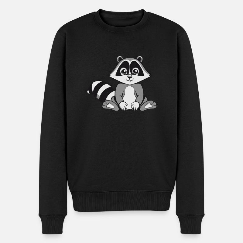 Sourire amical du raton laveur - Pull Premium bio Homme - noir