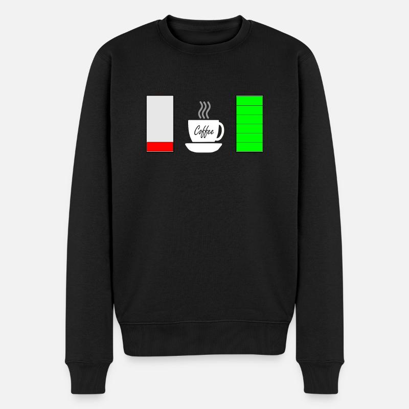 Kaffee - Männer Premium Bio Pullover - Schwarz