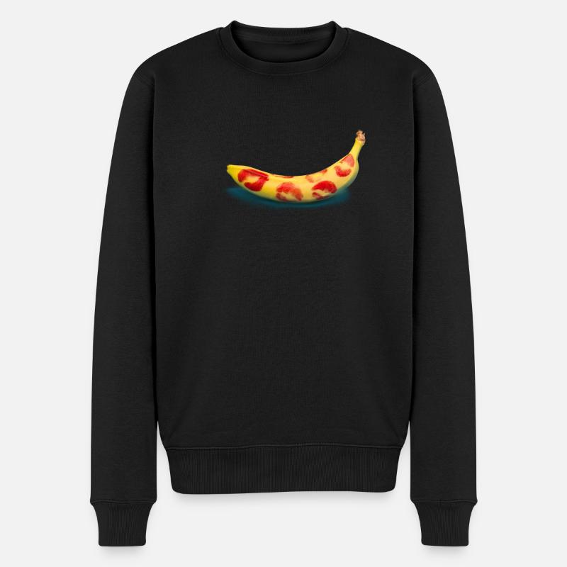 Rouge à lèvres banane - Pull Premium bio Homme - noir